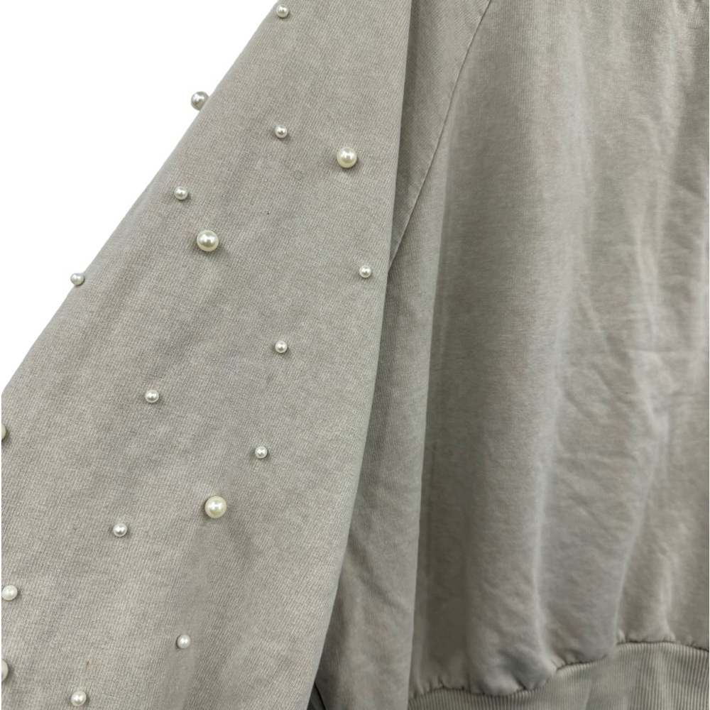 American Eagle Don’t Ask Why Faux Pearl Dolman Sleeve Sweatshirt One Size - Picture 4 of 8